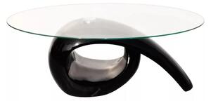 Konferenční stolek se skleněnou deskou a vysokým leskem | černý