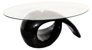 Konferenční stolek se skleněnou deskou a vysokým leskem | černý