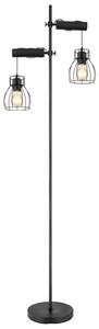 GLOBO Stojací lampa ve skandinávském stylu MINA, 2xE27, 40W, černá 15326-2SNB