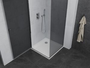 Mexen Pretoria, sprchový kout 70 (dveře) x 70 (stěna) cm, 6mm šedé sklo, chromový profil + bílá sprchová vanička, 852-070-070-01-40-4010