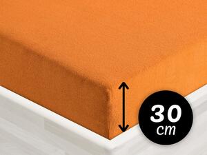 Froté napínací prostěradlo na vysokou matraci FR-006 Oranžové 80 x 200 - výška 30 cm