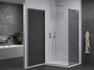 Mexen Pretoria, sprchový kout 80 (dveře) x 90 (stěna) cm, 6mm šedé sklo, chromový profil + bílá sprchová vanička, 852-080-090-01-40-4010
