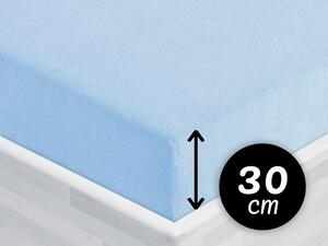 Froté napínací prostěradlo na vysokou matraci FR-014 Nebesky modré 200 x 220 - výška 30 cm