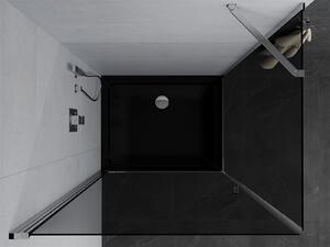 Mexen Pretoria, sprchový kout 70 (dveře) x 100 (stěna) cm, 6mm šedé sklo, chromový profil + černá sprchová vanička, 852-070-100-01-40-4070