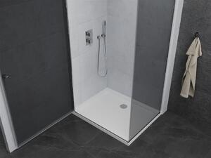 Mexen Pretoria, sprchový kout 80 (dveře) x 120 (stěna) cm, 6mm šedé sklo, chromový profil + bílá sprchová vanička, 852-080-120-01-40-4010
