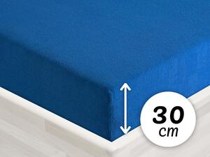 Froté napínací prostěradlo na vysokou matraci FR-016 Modré 200 x 220 - výška 30 cm