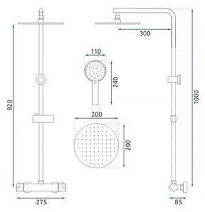 REA-P8413 - Sprchová sada s termostatickou baterií BLISS broušená zlatá