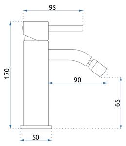 REA-B4702 - Bidetová baterie LUNGO 17 cm broušená zlatá