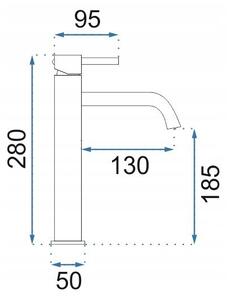 REA-B4526 - Umyvadlová baterie LUNGO 28 cm broušená zlatá