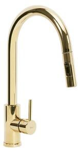 REA-B0669 - Dřezová baterie s vytahovací sprškou FRESH 39,5 cm zlatá
