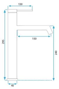 REA-B5320 - Umyvadlová baterie FOSS 29,5 cm matná černá