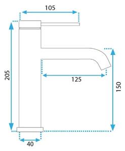 REA-B5323 - Umyvadlová baterie CLIF 20,5 cm broušená zlatá