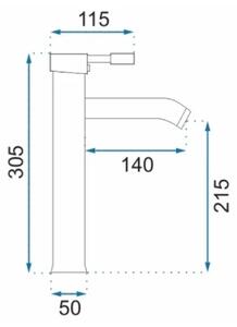 REA-B8665 - Umyvadlová baterie GRAF 30,5 cm černá