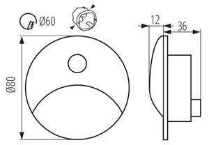 Kanlux 39136 - LED Schod. svítidlo se senz. EXIN 2,5W/230V 4000K IP65 černá kul