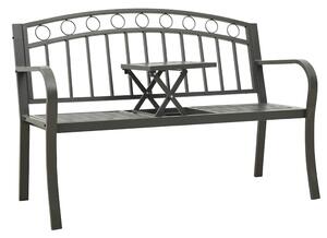 Zahradní lavice se stolkem šedá 120 cm ocel 319585
