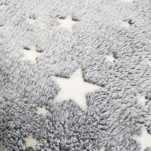 Povlak na polštářek Stars svíticí šedá, 40 x 40 cm