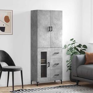 Skříň highboard betonově šedá 69,5x34x180 cm kompozitní dřevo 3195959