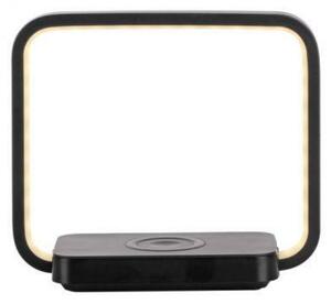 JUST LIGHT LED stolní lampa černá, bezdrátové nabíjení telefonu, dotykový vypínač, stmívatelné 3000K