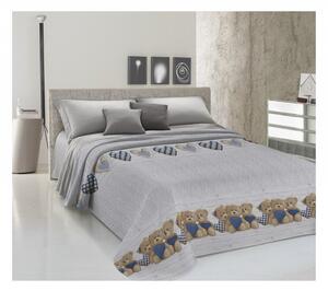 Přikrývka na postel Piquet Medvídek modrý Modrá 170x280 cm