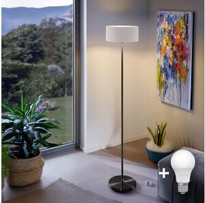 LED Stojací lampa TUNJA 1xE27/20W/230V pr. 30 cm černá/bílá