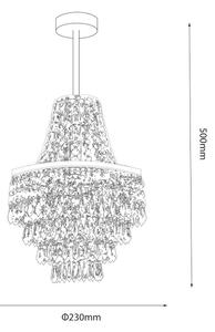 Lustr na tyči GEMMA 1xE27/60W/230V pr. 23 cm