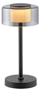 PAUL NEUHAUS LED stolní lampa USB černá na baterie dotykový stmívač paměťová funkce 3000K