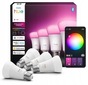 Chytrá LED žárovka PHILIPS HUE 6W E27 Bluetooth, ZigBee (4 ks)