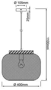 Brilliant - Lustr na lanku GIADA 1xE27/40W/230V pr. 39 cm šedá