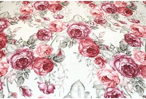 Bavlněná látka Flanel Růže růžové, š. 145 cm Růžová