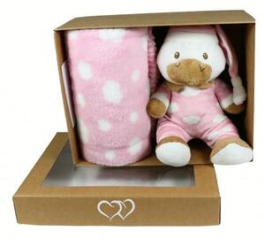 Dětská deka 75x90 cm + hračka růžové káčatko Růžová 75x90 cm