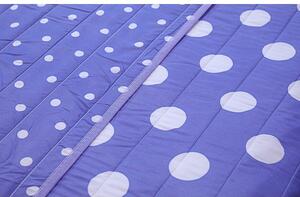 Přehoz na postel 701P Pois modro-fialový Made in Italy Modrá 220x240 cm