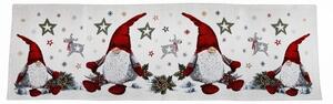 Vánoční gobelínový běhoun na stůl Červený skřítek Chenille IT010 40x130 cm Vícebarevná