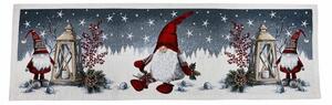 Vánoční gobelínový běhoun na stůl Chenille IT011 40x130 cm Vícebarevná
