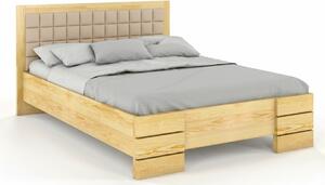 Zvýšená postel s čalouněným čelem - Gotland - borovice Čalounění postele: 2303, Odstín moření: Borovice přírodní, Rozměr: 140x200