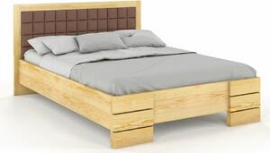 Zvýšená postel s čalouněným čelem - Gotland - borovice Čalounění postele: 2306, Odstín moření: Borovice přírodní, Rozměr: 140x200