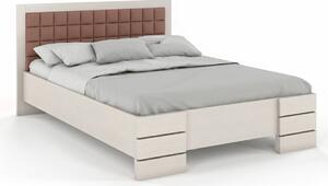 Zvýšená postel s čalouněným čelem - Gotland - borovice Čalounění postele: 2306, Odstín moření: Bílá, Rozměr: 120x200