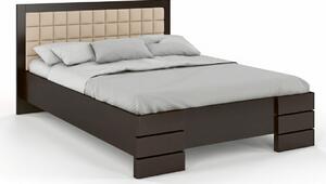 Zvýšená postel s úložným prostorem z masivu buk Gotland 140x200, Odstín moření: Palisander, Čalounění: 2303