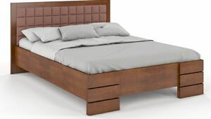 Zvýšená postel s úložným prostorem z masivu buk Gotland 160x200, Odstín moření: Ořech, Čalounění: 2306