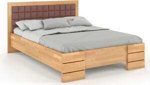 Buková postel s čalouněným čelem - Gotland - zvýšená Čalounění postele: 2306, Odstín moření: Bílá, Rozměr: 120x200