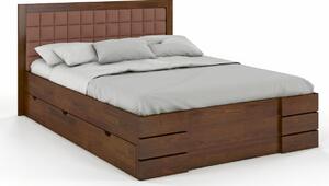 Postel s úložným prostorem - Gotland Drawers - borovice Čalounění postele: 2306, Odstín moření: Ořech, Rozměr: 120x200