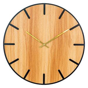 House Nordic Nástěnné hodiny Menton (Nástěnné hodiny ve struktuře přírodního dřeva Ø40 cm)