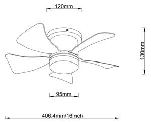 Globo 03609B - LED Stmív. stropní ventilátor HINES 10W/230V 3000-6500K +DO