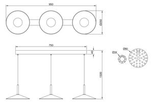 Globo 15635S-3 - LED Lustr na lanku LAMPONE LED/24W/230V 4000K černá