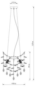 Globo 64138HS - Lustr na lanku QUEENA 4xE14/40W/230V stříbrná