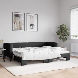 Válenda s přistýlkou černá 80 x 200 cm textil 3196575