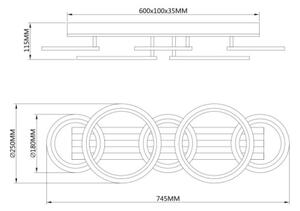 Globo 67360D4 - LED Stropní svítidlo BLEVINS 34W/230V 3000/4200/6000K