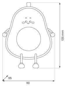 LED Stmívatelné nabíjecí dětské noční světlo AVOCADO LED/1W/5V 1200 mAh