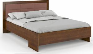 Zvýšená postel s čalouněným čelem - Kalmar - borovice Čalounění postele: 2306, Odstín moření: Ořech, Rozměr: 140x200