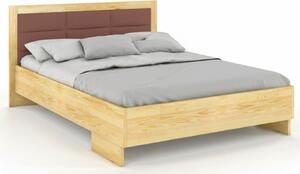 Zvýšená postel s čalouněným čelem - Kalmar - borovice Čalounění postele: 2306, Odstín moření: Borovice přírodní, Rozměr: 140x200