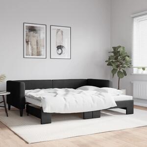 Válenda s přistýlkou černá 90 x 190 cm textil 3196590